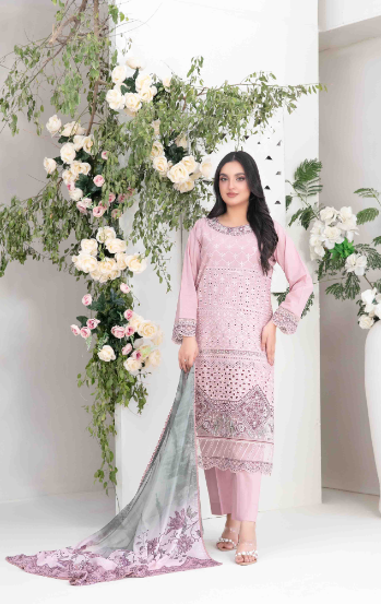 SAIJA Tawakkal New Semi-Stitched Embroidered Schiffli Lawn Digital Printed Silk Dupatta Collection 2025 (D-1239)