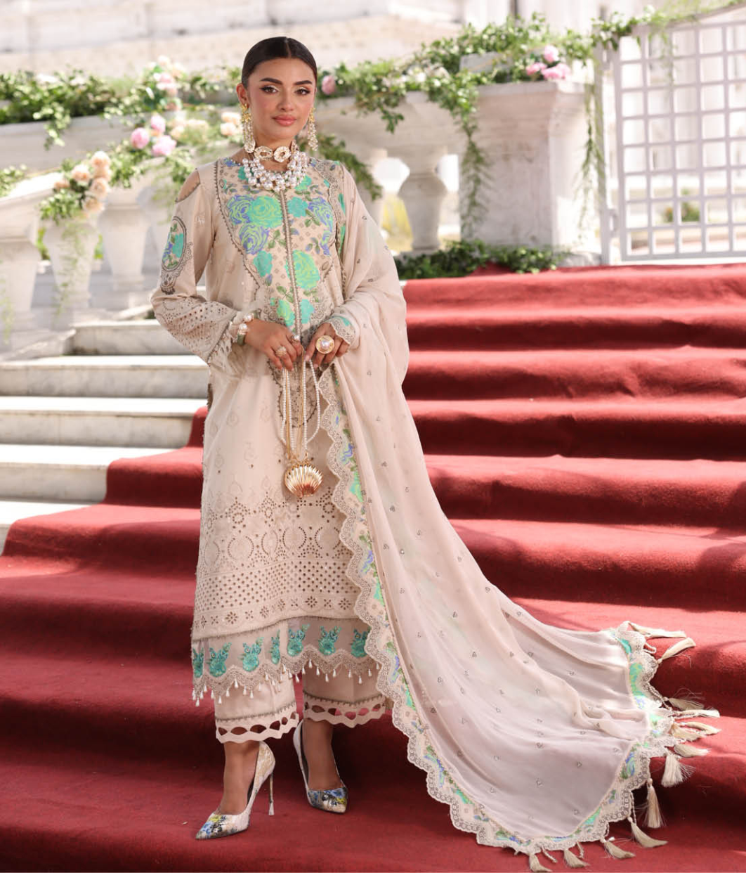 Charizma Tabeer Festive Eid Collection Premium Chiffli Lawn suit with Embroidered Chiffon Dupatta vol.2