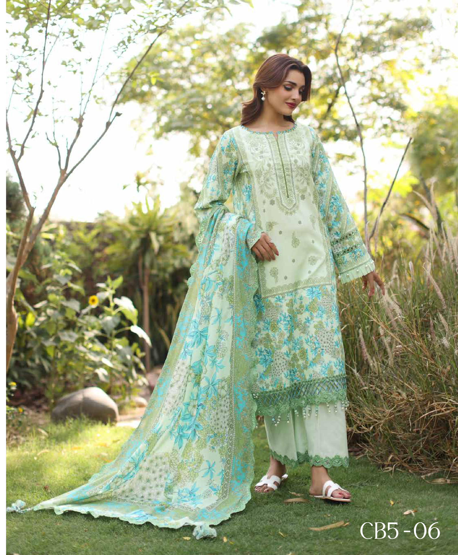 Charizma Basics Embroidered Lawn suit with Embroidered Voil Lawn Dupatta vol.1