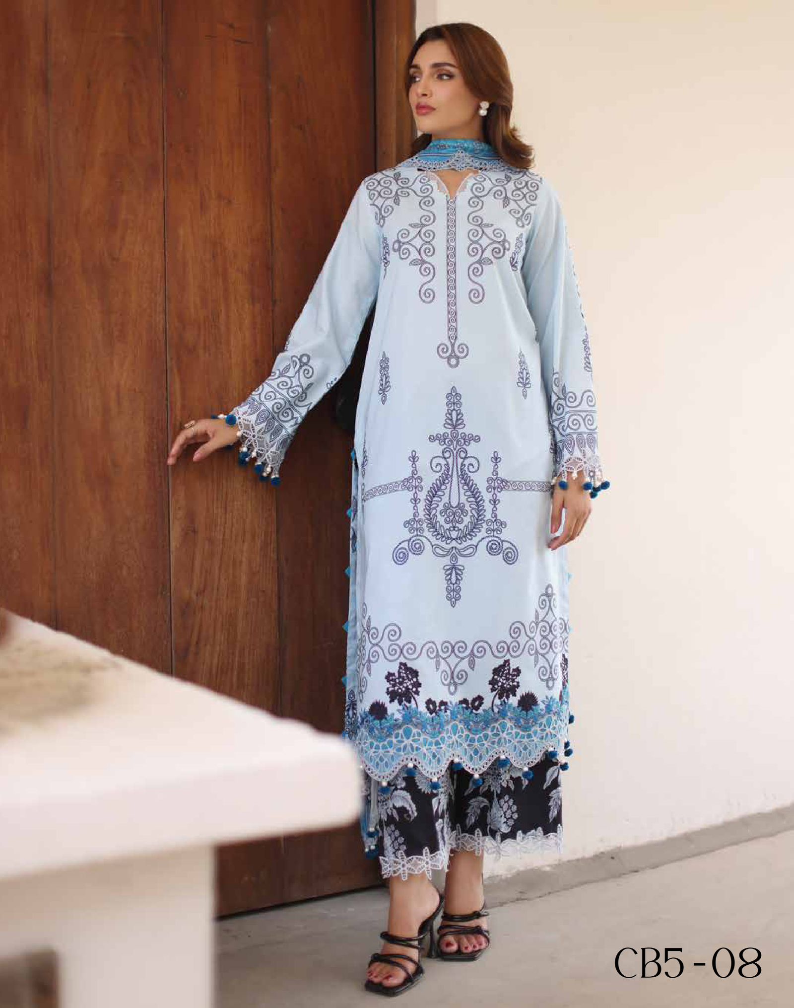 Charizma Basics Embroidered Lawn suit with Embroidered Voil Lawn Dupatta vol.1