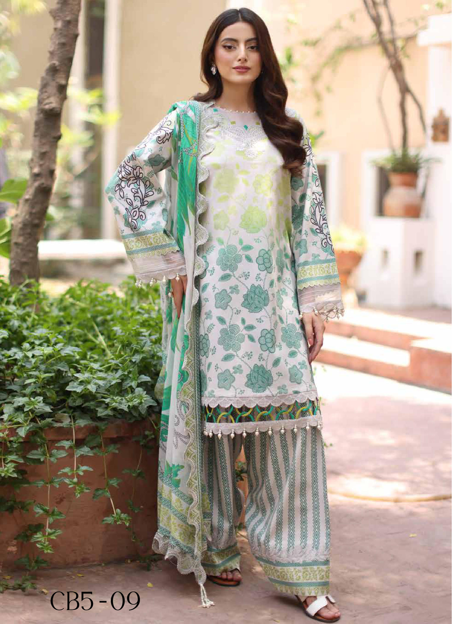 Charizma Basics Embroidered Lawn suit with Embroidered Voil Lawn Dupatta vol.1