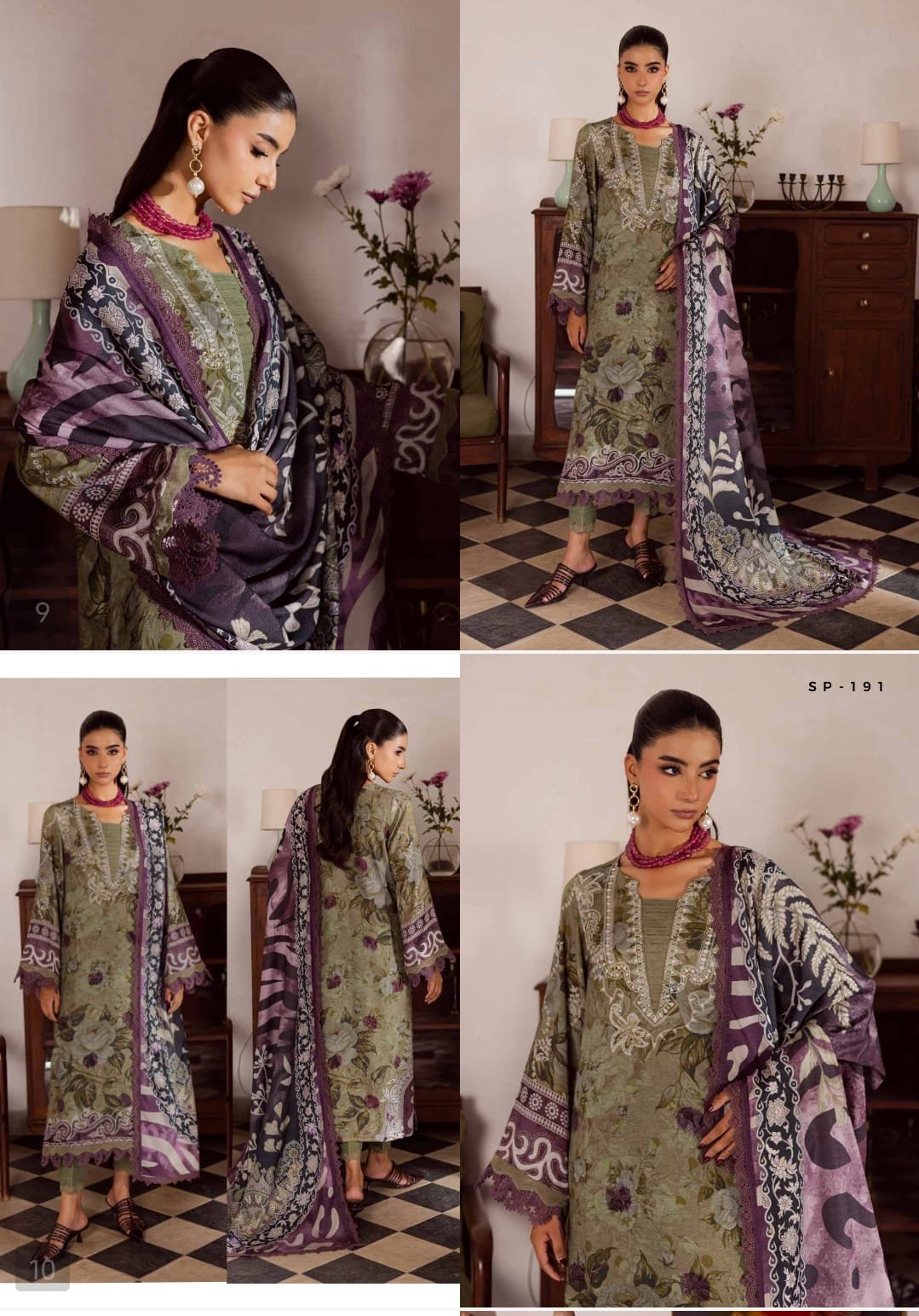 Signature print by Nurèh Printed linen Jacquard collection with jacquard wool shawl ( FREE SHIPPING )