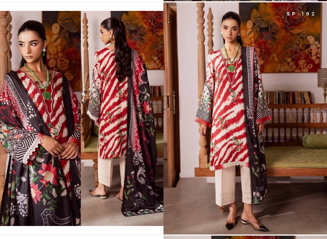 Signature print by Nurèh Printed linen Jacquard collection with jacquard wool shawl ( FREE SHIPPING )