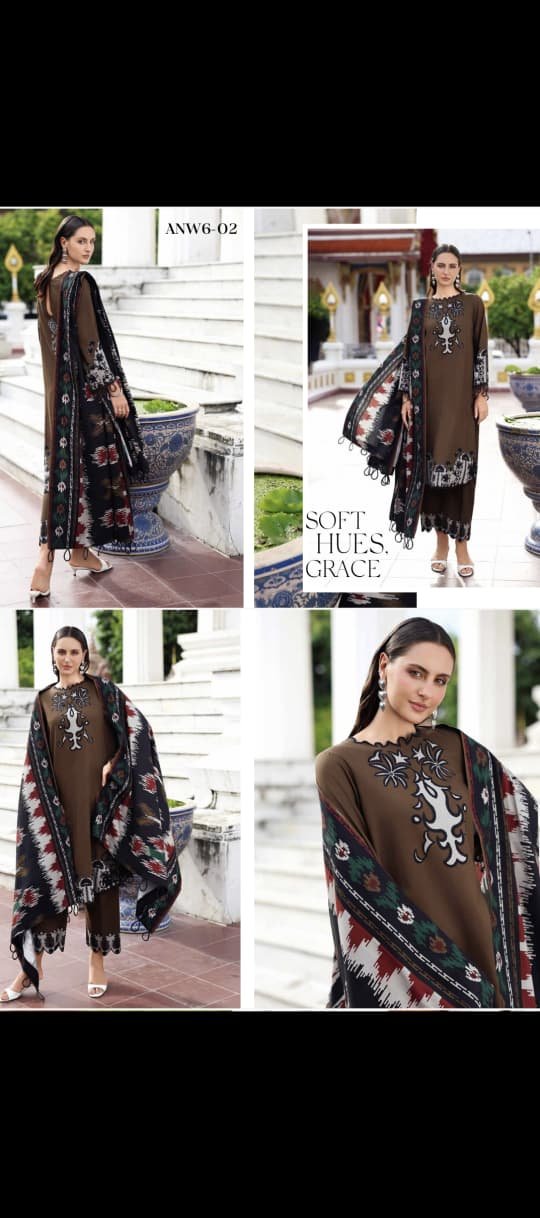 CHARIZMA COMBINATION UNSTITCHED LINEN COLLECTION EMBROIDRED LINEN WITH EMBROIDRED IRISH LINEN SHAWL ( FREE SHIPPING )